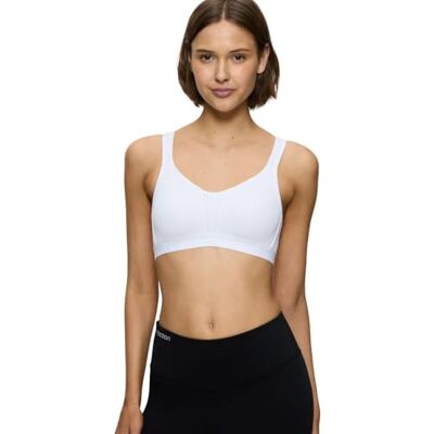 Triumph TriAction Energy Lite Soutien-gorge de sport sans armatures, Blanc., 100D Triumph TriAction Energy Lite Soutien-gorge de sport sans armatures, Blanc., 100D