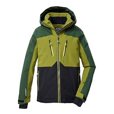 Killtec 43473-000 KSW 190 BYS SKI JCKT Veste de ski fonctionnelle avec capuche et jupe pare-neige pour garçon Noir/kaki/vert forêt foncé Taille 164 Killtec 43473-000 KSW 190 BYS SKI JCKT Veste de ski fonctionnelle avec capuche et jupe pare-neige pour garçon Noir/kaki/vert forêt foncé Taille 164