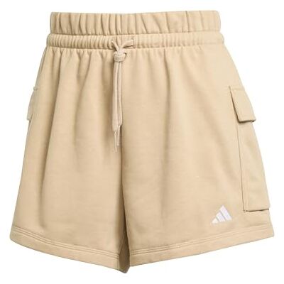 adidas Femme ESSENTIALS SMALL LOGO FRENCH TERRY CARGO SHORTS, Warm Sandstone/White, XS adidas Femme ESSENTIALS SMALL LOGO FRENCH TERRY CARGO SHORTS, Warm Sandstone/White, XS