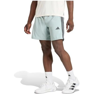 adidas Homme Workout Essentials Base 3 Stripes Woven Short 7 Inches Shorts, Wonder Sage/Black, XL adidas Homme Workout Essentials Base 3 Stripes Woven Short 7 Inches Shorts, Wonder Sage/Black, XL