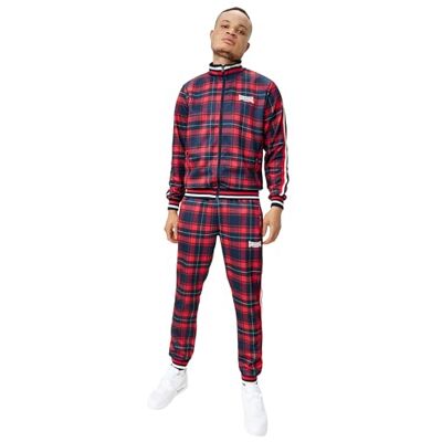 Lonsdale Survêtement Wickstone pour homme, rouge/bleu, M Lonsdale Survêtement Wickstone pour homme, rouge/bleu, M