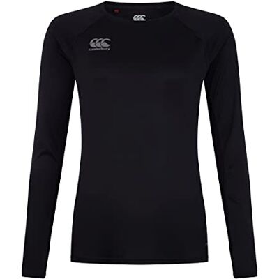 Canterbury Vapodri Superlight Manches Longues T-Shirt Femme, Noir/Gris Métallisé, 46 Canterbury Vapodri Superlight Manches Longues T-Shirt Femme, Noir/Gris Métallisé, 46