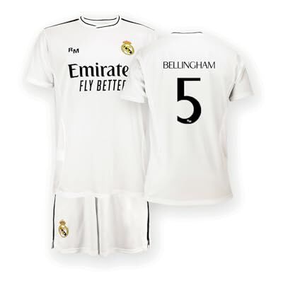 Real Madrid tenue à domicile pour enfants Bellingham taille 128/8 ans Saison 2024/2025 Tenue de football Jude Bellingham pour enfants Produit officiel pour les fans Real Madrid tenue à domicile pour enfants Bellingham taille 128/8 ans Saison 2024/2025 Tenue de football Jude Bellingham pour enfants Produit officiel pour les fans