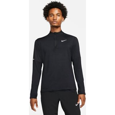 NIKE Men's Long Sleeve Top M Nk Df Elmnt Top Hz, Black/Reflective Silv, DD4756-010, L NIKE Men's Long Sleeve Top M Nk Df Elmnt Top Hz, Black/Reflective Silv, DD4756-010, L