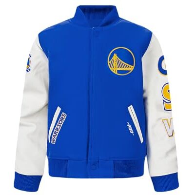Pro Standard Veste universitaire NBA classique en laine chenille Bb pour enfant, bleu roi/blanc, M, bleu roi/blanc, M Pro Standard Veste universitaire NBA classique en laine chenille Bb pour enfant, bleu roi/blanc, M, bleu roi/blanc, M