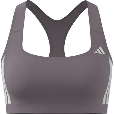 adidas dam Optime Essentials Workout 3-Stripes Medium Support Bra, preloved fig/white, L adidas dam Optime Essentials Workout 3-Stripes Medium Support Bra, preloved fig/white, L