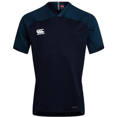 Canterbury Maillot de rugby Vapodri Evader Hooped pour homme Technologie Vapodri Coupe Pro Athletic Maillot de rugby technique durable Canterbury Maillot de rugby Vapodri Evader Hooped pour homme Technologie Vapodri Coupe Pro Athletic Maillot de rugby technique durable