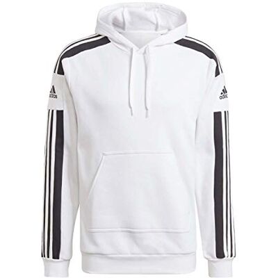 adidas Homme Hooded Track Top Squadra 21 Sweat Hoodie, White, XL adidas Homme Hooded Track Top Squadra 21 Sweat Hoodie, White, XL