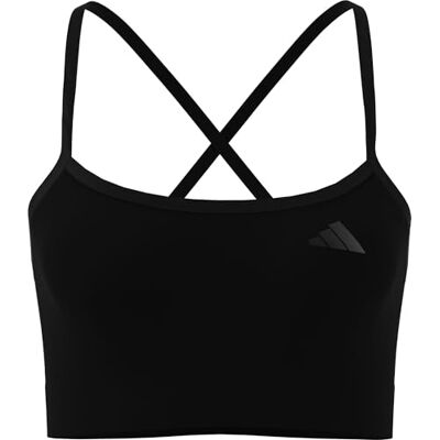 adidas Femme Workout Essentials Knit Light Support Bra, black, XS adidas Femme Workout Essentials Knit Light Support Bra, black, XS