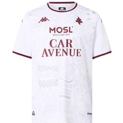 Kappa Kombat 2026 Away FC METZ Act Jersey Style sportif Disponible en plusieurs tailles/couleurs Blanc 4XL Kappa Kombat 2026 Away FC METZ Act Jersey Style sportif Disponible en plusieurs tailles/couleurs Blanc 4XL