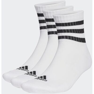 adidas Mixte 3-Stripes Cushioned Sportswear Mid-Cut Socks 3 Pairs, White/Black, 8.5-10 adidas Mixte 3-Stripes Cushioned Sportswear Mid-Cut Socks 3 Pairs, White/Black, 8.5-10