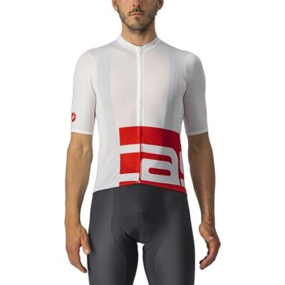 CASTELLI Top Jersey Long Homme, Blanc/rouge., XL CASTELLI Top Jersey Long Homme, Blanc/rouge., XL