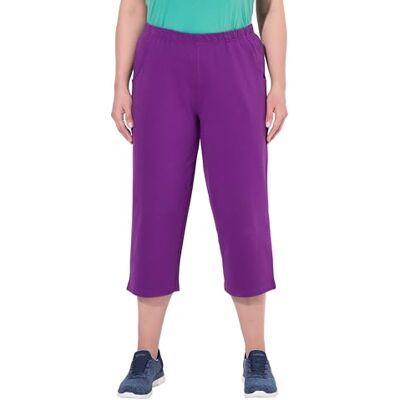 Ulla Popken Pantalon de jogging pour femme, grandes tailles, grande taille 7/8, jambe droite, taille élastique Ulla Popken Pantalon de jogging pour femme, grandes tailles, grande taille 7/8, jambe droite, taille élastique
