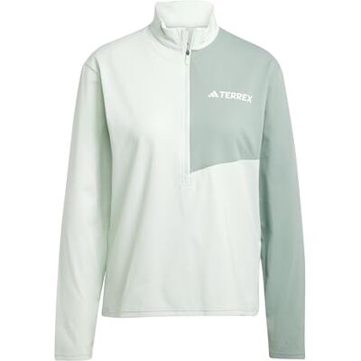 adidas Femme Terrex Multi CLIMACOOL Half Zip Long Sleeve, linen green, XXS adidas Femme Terrex Multi CLIMACOOL Half Zip Long Sleeve, linen green, XXS