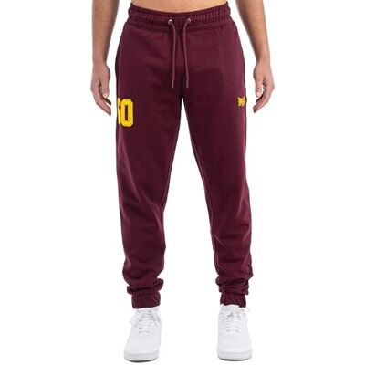 Lonsdale London SUMBURGH Pantalon de survêtement pour homme Bordeaux Streetwear, Oxblood/jaune, XL Lonsdale London SUMBURGH Pantalon de survêtement pour homme Bordeaux Streetwear, Oxblood/jaune, XL