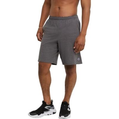 Champion Short en Jersey avec Poches Homme, Gris Foncé, S Champion Short en Jersey avec Poches Homme, Gris Foncé, S