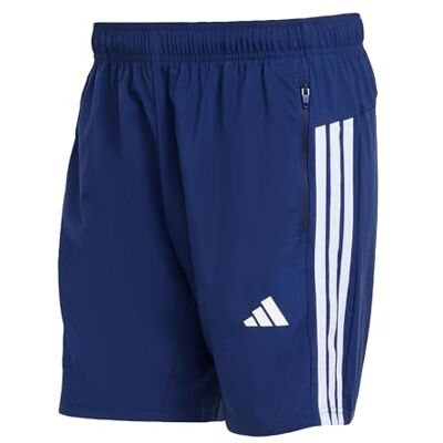 adidas Homme Workout Essentials Base 3 Stripes Woven Short 7 Inches Shorts, Dark Blue/White, XL adidas Homme Workout Essentials Base 3 Stripes Woven Short 7 Inches Shorts, Dark Blue/White, XL