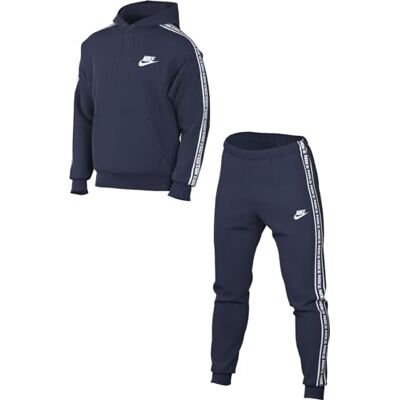 NIKE Men's Survêtement M Nk Club Flc Gx Hd Trk Suit, Midnight Navy/White, FB7296-410, XL NIKE Men's Survêtement M Nk Club Flc Gx Hd Trk Suit, Midnight Navy/White, FB7296-410, XL