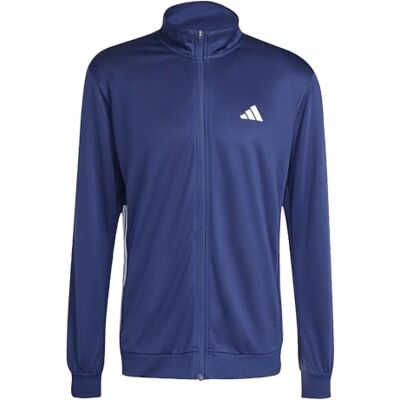 adidas Homme Workout Essentials All-Set 3-Stripes Knit Track Top Sweatshirt, dark blue/white, L adidas Homme Workout Essentials All-Set 3-Stripes Knit Track Top Sweatshirt, dark blue/white, L