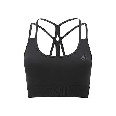 Carlheim Women's active wear Sports Bra Ribbed Panel-Rikke, Black, X-Large Carlheim Women's active wear Sports Bra Ribbed Panel-Rikke, Black, X-Large