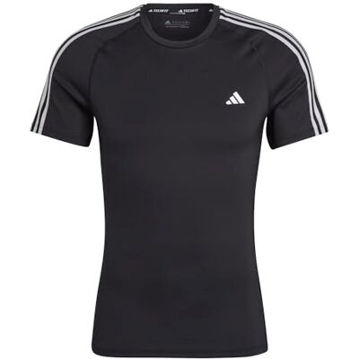 adidas Homme Techfit 3-Stripes Training Tee, Black, S adidas Homme Techfit 3-Stripes Training Tee, Black, S