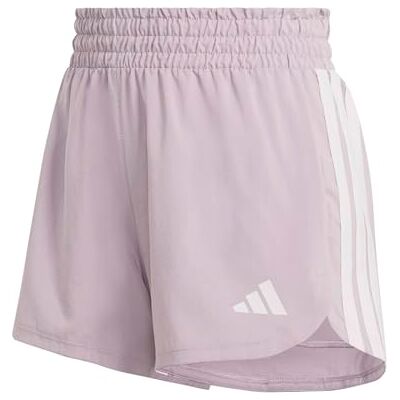 adidas dam Pacer Workout Woven High Rise Shorts, preloved fig/white, XS 5 inch adidas dam Pacer Workout Woven High Rise Shorts, preloved fig/white, XS 5 inch