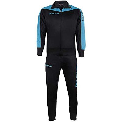 Givova Home Shop Italia TR036-1005-M Survêtement Rome Triacétate Noir/Bleu clair, M Givova Home Shop Italia TR036-1005-M Survêtement Rome Triacétate Noir/Bleu clair, M