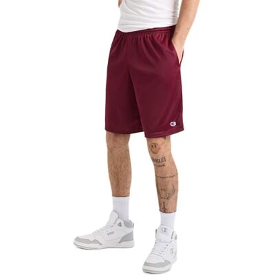 Champion Long Mesh Short with Pockets, Semi-Opaque Homme, Rouge Bordeaux, XL Champion Long Mesh Short with Pockets, Semi-Opaque Homme, Rouge Bordeaux, XL