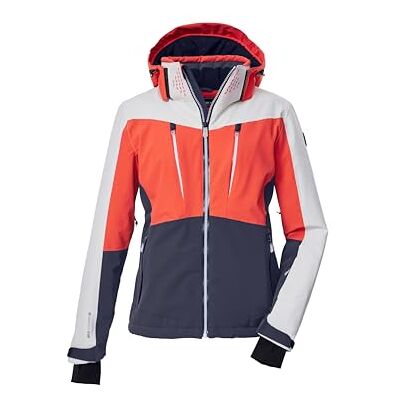 Killtec 43422-000 KSW 43422-000 Veste de ski fonctionnelle pour femme avec capuche amovible, jupe pare-neige et ventilation sous les bras Corail vif Taille 38 Killtec 43422-000 KSW 43422-000 Veste de ski fonctionnelle pour femme avec capuche amovible, jupe pare-neige et ventilation sous les bras Corail vif Taille 38
