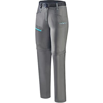 Black Crevice Pantalon de trekking zippé pour femme, Anthracite/turquoise, 42 Black Crevice Pantalon de trekking zippé pour femme, Anthracite/turquoise, 42