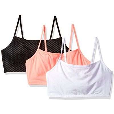 Fruit of the Loom womens Spaghetti Strap Cotton Pullover Sports Bra, Pin Dot/Popsicle Pink/White, 32 US Fruit of the Loom womens Spaghetti Strap Cotton Pullover Sports Bra, Pin Dot/Popsicle Pink/White, 32 US