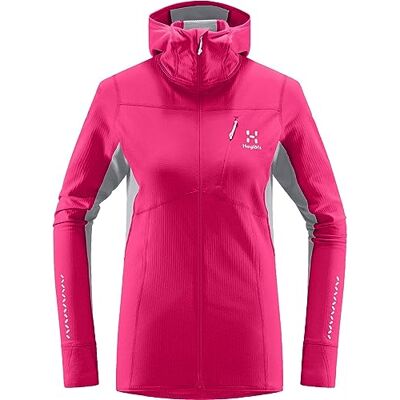 Haglöfs - L.I.M Mid Comp Hood Women - Ultra Pink/Concrete - XS - Hoodie Haglöfs - L.I.M Mid Comp Hood Women - Ultra Pink/Concrete - XS - Hoodie