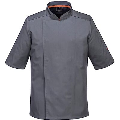 Portwest C738 Veste De Chef Professionnelle À Mailles Aérées Pour Hommes Gris Ardoise, S Portwest C738 Veste De Chef Professionnelle À Mailles Aérées Pour Hommes Gris Ardoise, S