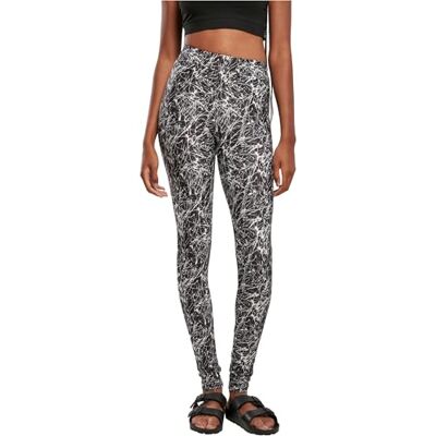 Urban Classics Legging Soft AOP pour Femme Pantalon de Yoga, Peint Noir., 4XL Urban Classics Legging Soft AOP pour Femme Pantalon de Yoga, Peint Noir., 4XL