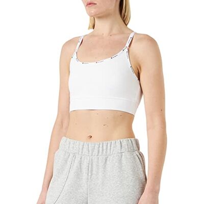 Champion Athletic C-Tech Quick Dry Taped Logo Medium Support Soutien-gorge de sport femme, Blanc, M Champion Athletic C-Tech Quick Dry Taped Logo Medium Support Soutien-gorge de sport femme, Blanc, M