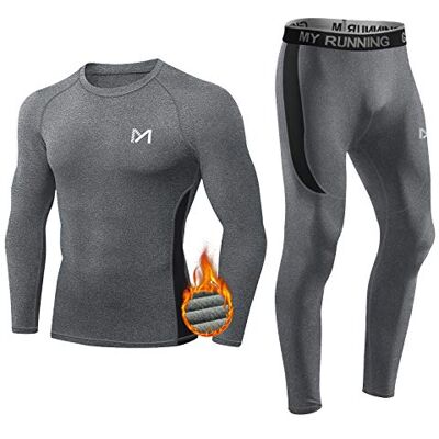 MEETYOO Ensemble de sous-Vêtements Thermiques Homme, Sport Base Layer Maillot Manches Longues + Pantalon Quick Dry Sou Vetement pour L'entraînement Ski Running Randonnée (Gris, XL) MEETYOO Ensemble de sous-Vêtements Thermiques Homme, Sport Base Layer Maillot Manches Longues + Pantalon Quick Dry Sou Vetement pour L'entraînement Ski Running Randonnée (Gris, XL)