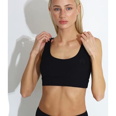 Carlheim Women's active wear Sports Bra Ribbed Classic Helle, Black, Small Carlheim Women's active wear Sports Bra Ribbed Classic Helle, Black, Small