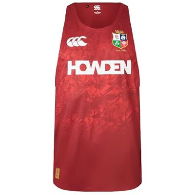 Canterbury Lions britanniques et irlandais Poly Singlet, Dahlia rouge, 4XL Canterbury Lions britanniques et irlandais Poly Singlet, Dahlia rouge, 4XL
