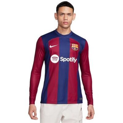 Nike F.C. Barcelona 2023/24 Maillot domicile homme à manches longues - Bleu Nike F.C. Barcelona 2023/24 Maillot domicile homme à manches longues - Bleu