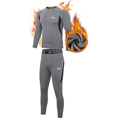 MEETYOO Ensemble de sous-Vêtements Thermiques Homme, Sport Base Layer Maillot Manches Longues Pantalon Quick Dry Sou Vetement pour L'entraînement Ski Running Randonnée, Gris, M MEETYOO Ensemble de sous-Vêtements Thermiques Homme, Sport Base Layer Maillot Manches Longues Pantalon Quick Dry Sou Vetement pour L'entraînement Ski Running Randonnée, Gris, M