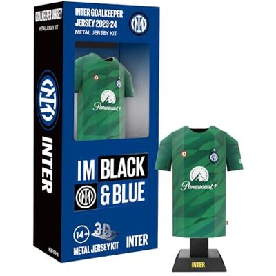 Inter Maillot de gardien 2023-2024 miniature en aluminium avec étui à assembler- football, Milan, idée cadeau, objet de collection, produit officiel Inter Maillot de gardien 2023-2024 miniature en aluminium avec étui à assembler- football, Milan, idée cadeau, objet de collection, produit officiel
