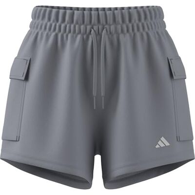 adidas dam ESSENTIALS SMALL LOGO FRENCH TERRY CARGO SHORTS, halo silver/white, XS adidas dam ESSENTIALS SMALL LOGO FRENCH TERRY CARGO SHORTS, halo silver/white, XS