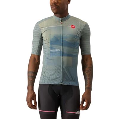 CASTELLI Giro Giau Maillot de Cyclisme Homme/Femme Jersey Respirant, Manches Courtes, Idéal pour Tour d'Italie, Vert toi, XS CASTELLI Giro Giau Maillot de Cyclisme Homme/Femme Jersey Respirant, Manches Courtes, Idéal pour Tour d'Italie, Vert toi, XS