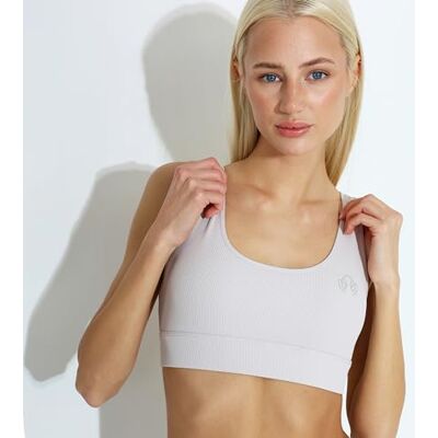 Carlheim Women's active wear Sports Bra Ribbed Classic Helle, Beige, Large Carlheim Women's active wear Sports Bra Ribbed Classic Helle, Beige, Large