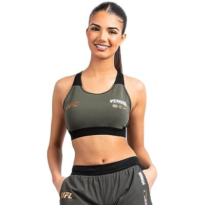 Venum Soutien-gorge de sport UFC Adrenaline Fight Week pour femme, Kaki/Bronze, XL Venum Soutien-gorge de sport UFC Adrenaline Fight Week pour femme, Kaki/Bronze, XL