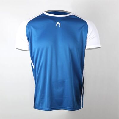 HO Soccer Akademia T-shirt de football en polyester pour adulte Bleu/blanc Taille S HO Soccer Akademia T-shirt de football en polyester pour adulte Bleu/blanc Taille S