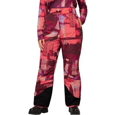 Ulla Popken Pantalon de ski imperméable pour femme Imprimé aquarelle de montagne, Pourpre, 52 grande taille Ulla Popken Pantalon de ski imperméable pour femme Imprimé aquarelle de montagne, Pourpre, 52 grande taille