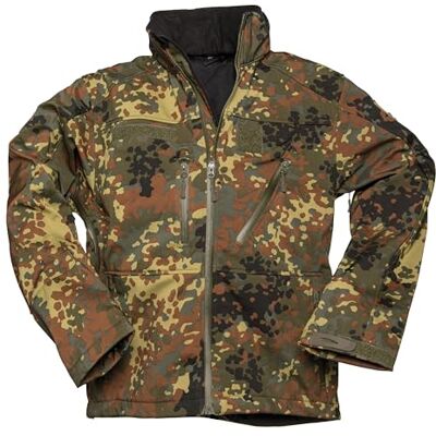 Mil-Tec Hommes Softshell Veste SCU 14 Flecktarn Mil-Tec Hommes Softshell Veste SCU 14 Flecktarn