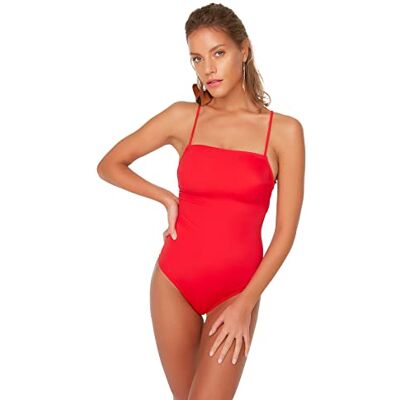 Trendyol Ridge Cross Bossy Maillot de Bain pièce Femme, Rouge, 36 Trendyol Ridge Cross Bossy Maillot de Bain pièce Femme, Rouge, 36