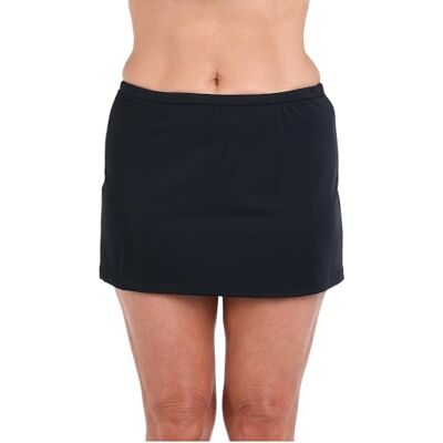 Maxine Of Hollywood Women's Standard Mid Rise Skirted Swimsuit Bottom, Black, 16 Maxine Of Hollywood Women's Standard Mid Rise Skirted Swimsuit Bottom, Black, 16